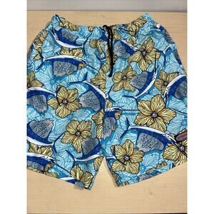 Vineyard vines Mens Sail Fish Flip Chappy Swim Trunks Shorts Sz S Blue Mist